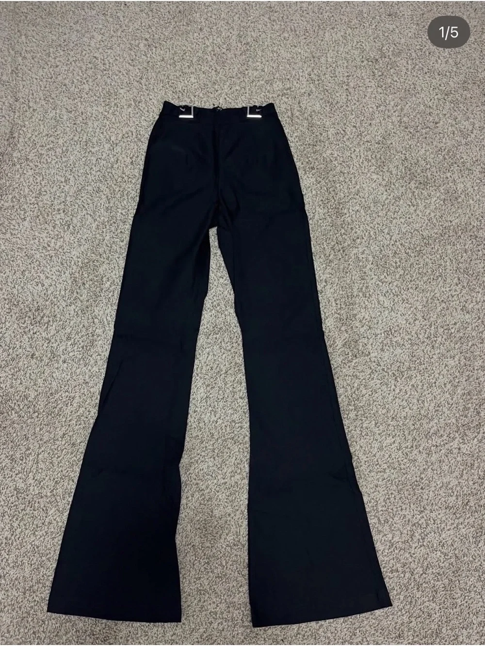 White Fox Boutique Black High-Waist Wide-Leg Trousers - Picture 1 of 5